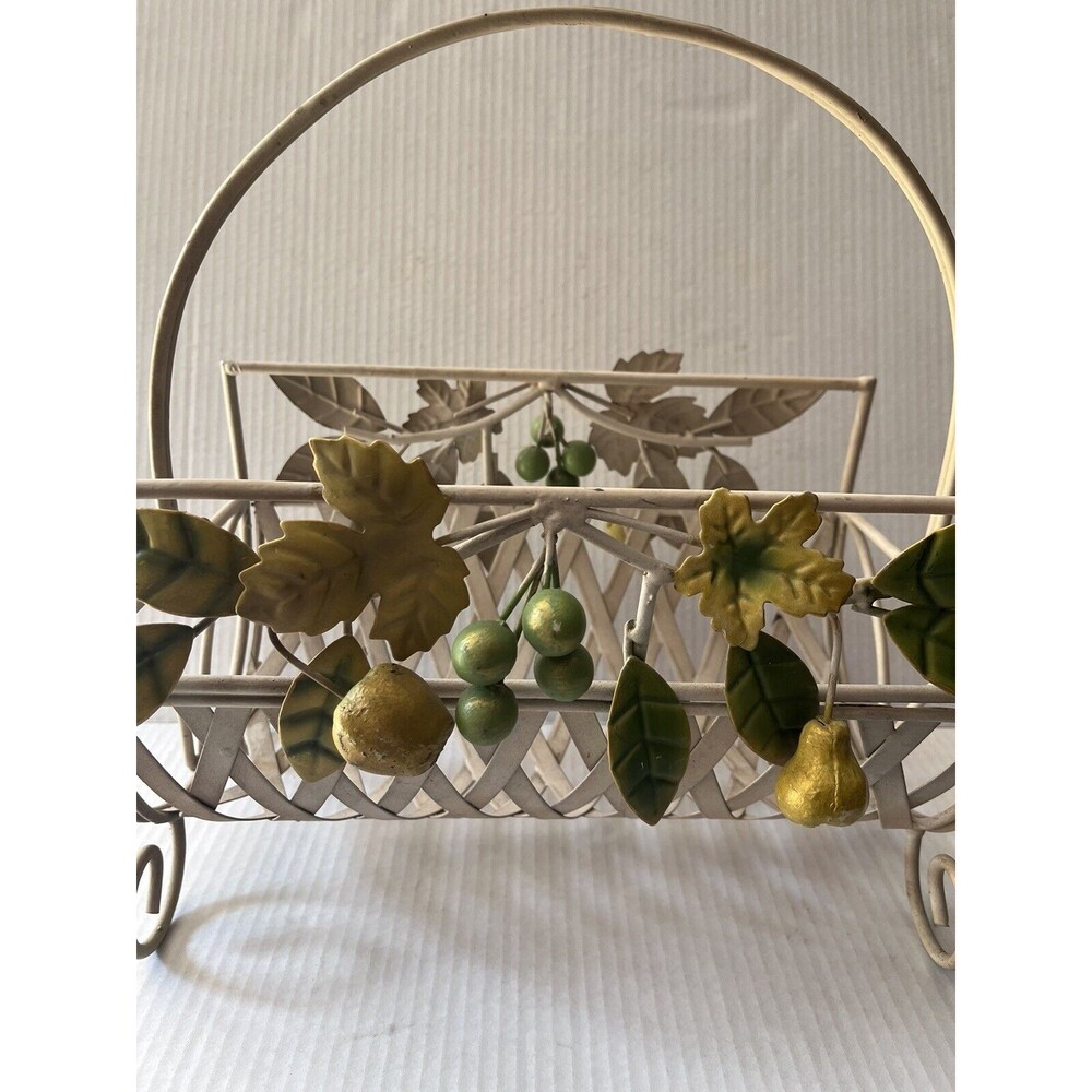 VINTAGE RARE ITALIAN TOLE MAGAZINE RACK